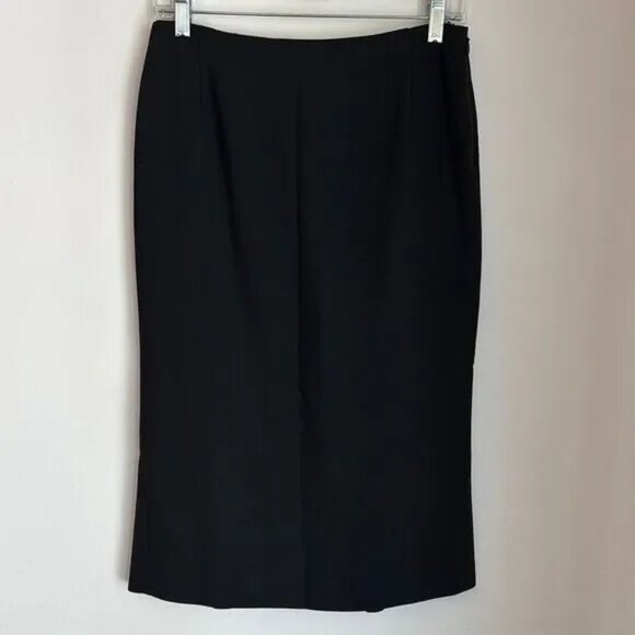 Ralph Lauren Purple Label 100% wool tulip pencil classic black Elegant Skirt 4! - Picture 1 of 12